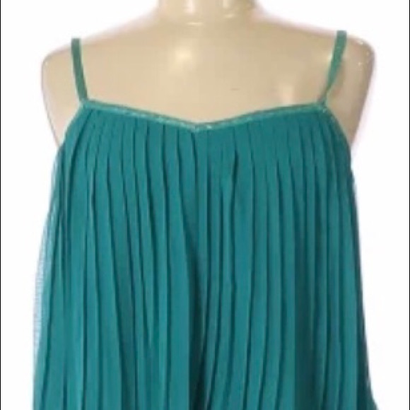 ROXY Mermaid Teal ACCORDIAN Babydoll TOP NWOT M - Picture 9 of 11